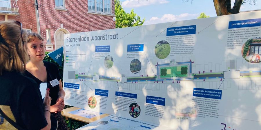 Het plan van de heraanleg van de Sterrenlaan wordt voorgesteld tijdens een infomoment.