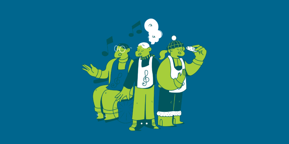 Illustratie van zingende kinderen Illustratie van zingende kinderen