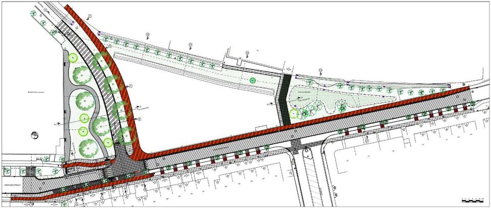 Het plan van het nieuwe kruispunt Het plan van het nieuwe kruispunt