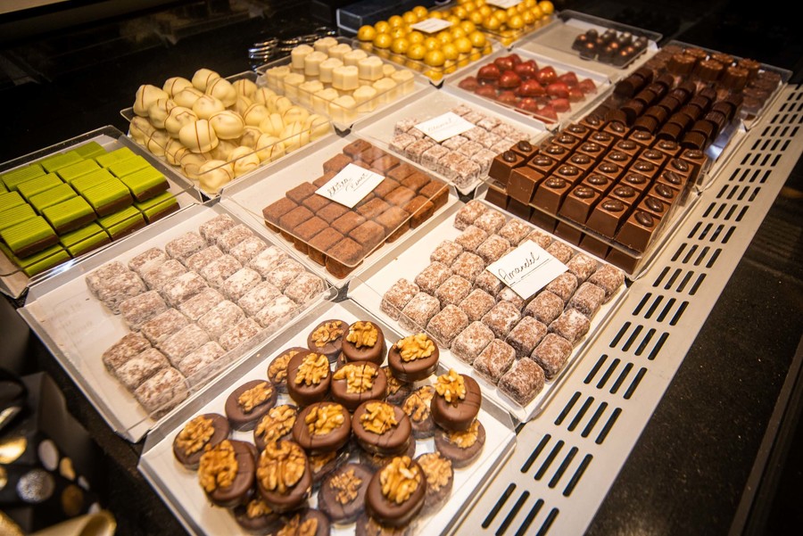 Veel verschillende pralines