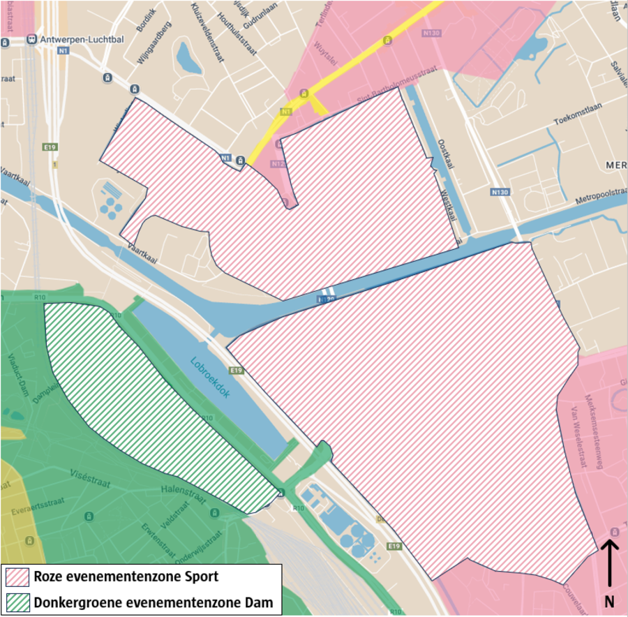 Parkeerzones rond het Sportpaleis