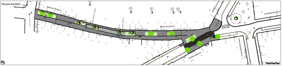 Uitsnede uit het grondplan definitief ontwerp. Uitsnede uit het grondplan definitief ontwerp.