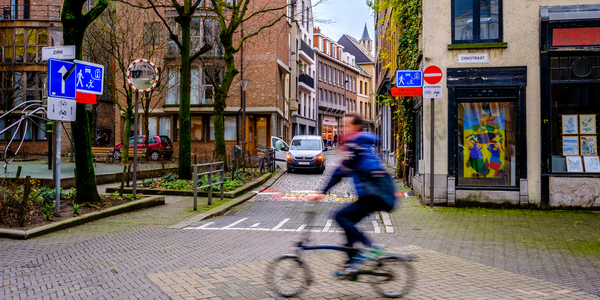 foto met zicht op het speelterrein Kleine Koraalberg en Lange Doornikstraat
