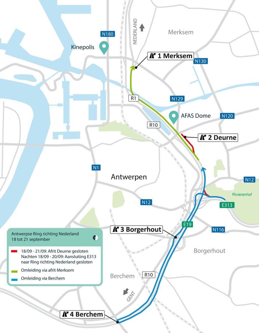 In het weekend van vrijdag 18 september op maandag 21 september opent de nieuwe onderdoorgang voor verkeer op de Ring richting Nederland naar afrit Deurne.
