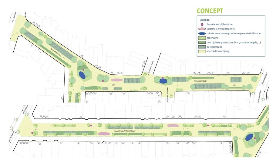 Plan concept Trammezandlei en Ridder van Parijsstraat