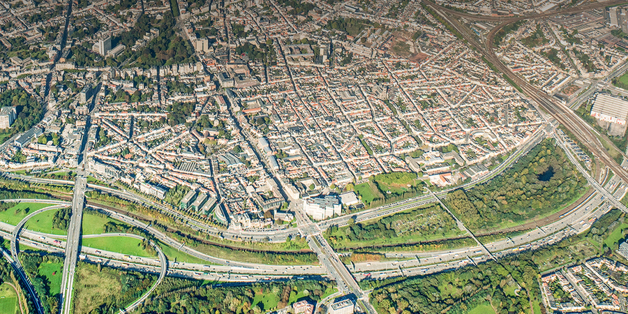 Een luchtfoto van de Singel en de Ring rond Antwerpen. Een luchtfoto van de Singel en de Ring rond Antwerpen.