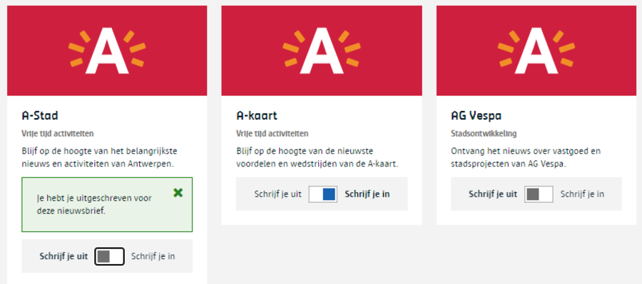 Voorbeeld van uitschrijven op een nieuwsbrief Voorbeeld van uitschrijven op een nieuwsbrief
