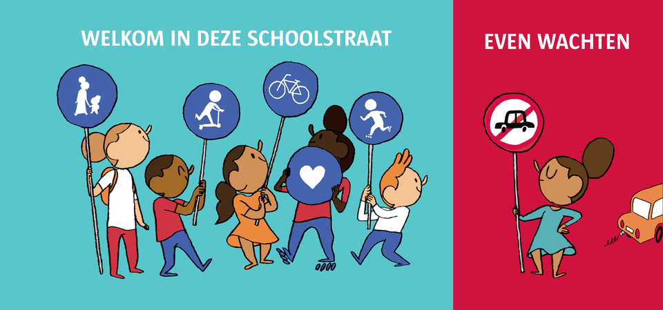 illustratie schoolstraat
