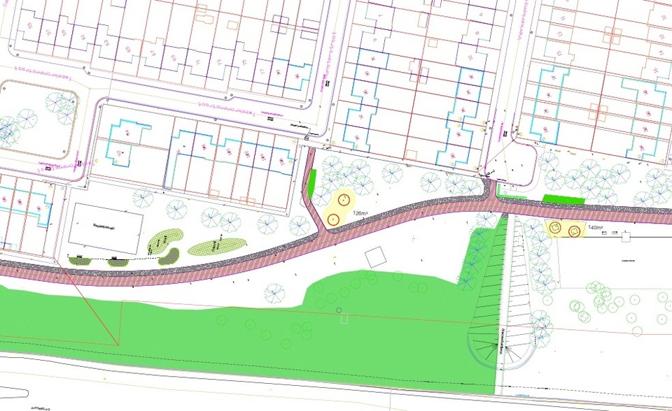 Deel van het plan van de fietsostrade Deel van het plan van de fietsostrade