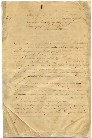 Eerste pagina van het nethandschrift van 'De Leeuw van Eerste pagina van het nethandschrift van 'De Leeuw van