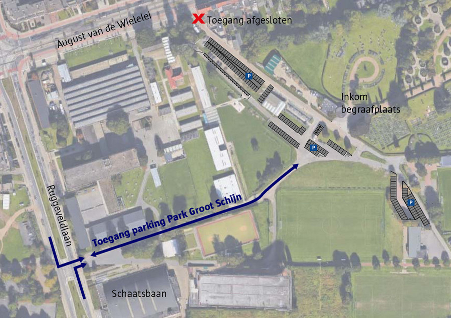 Toegang parking Park Groot Schijn en de begraafplaats Ruggeveld Toegang parking Park Groot Schijn en de begraafplaats Ruggeveld