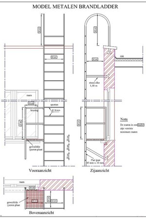 model metalen brandladder