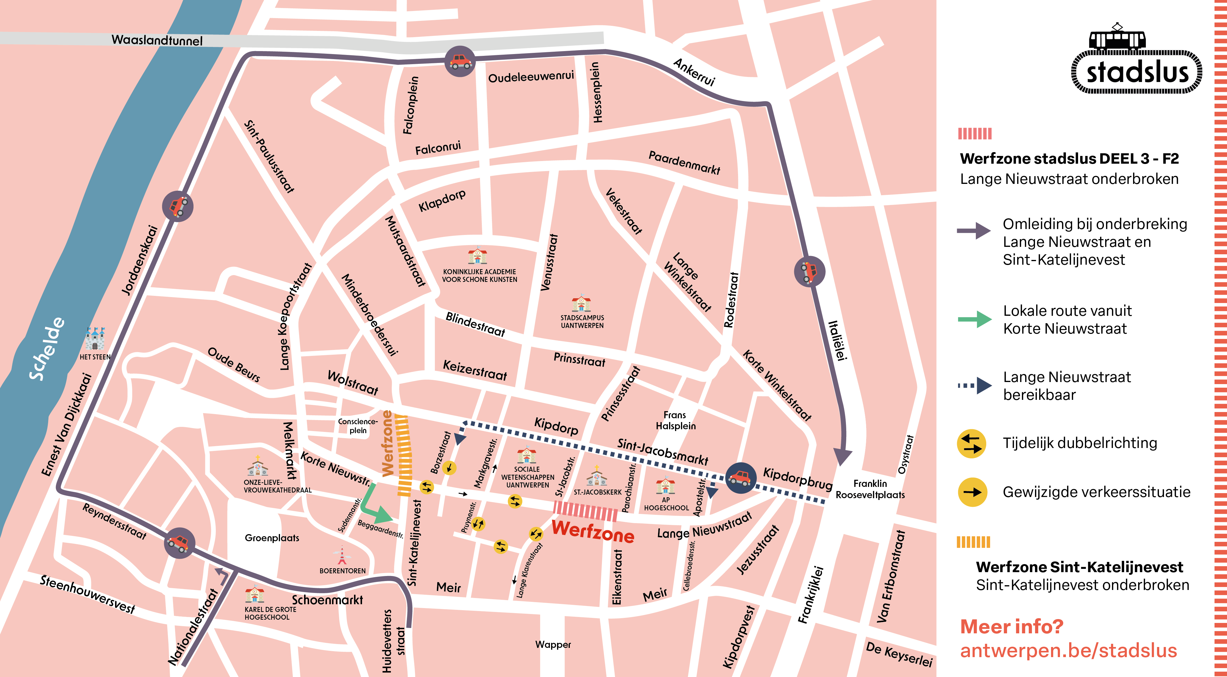 Grondplan rijroutes vanaf 12 mei 2025