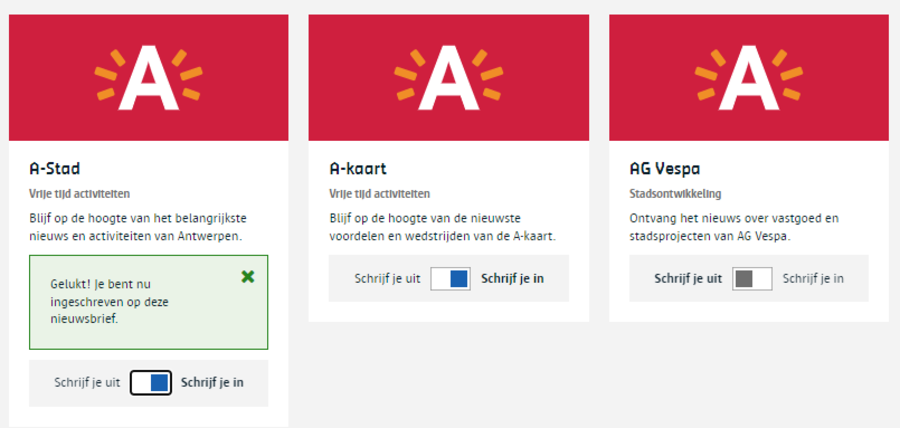 Inschrijven op nieuwsbrief A-stad Inschrijven op nieuwsbrief A-stad